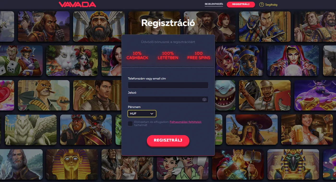 Vavada register – fiók létrehozása új felhasználóknak